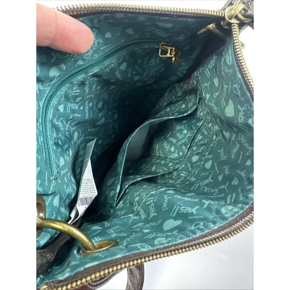 Desigual Patchwork Floral Crossbody Purse Bag Multicolored Faux Leather Zip - Picture 9 of 16